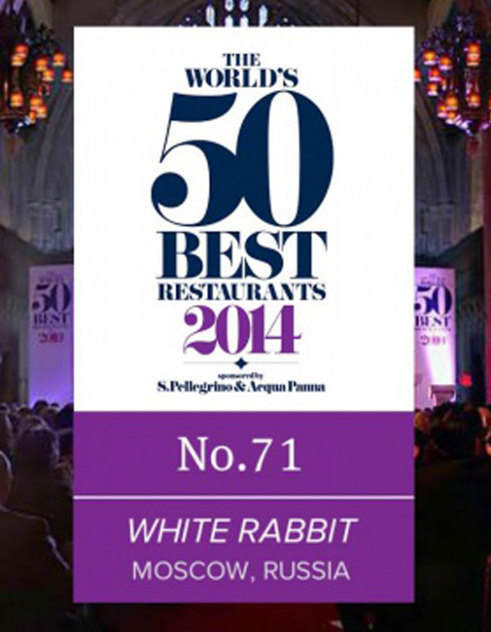 WHITE RABBIT MOSCOW AMONG THE 100 BEST RESTAURANTS OF THE WORLD